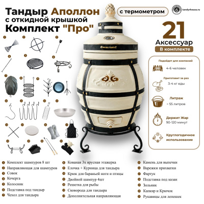 Купить Тандыр Аполлон с откидной крышкой комплект Про 